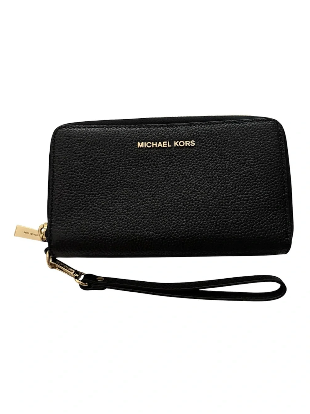 Michael Kors Jet Set Travel Leather Wallet Wristlet Large Multifunction Black
